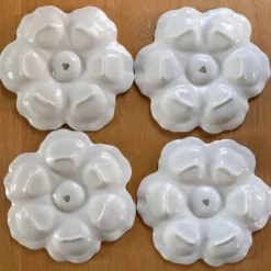 4 assiettes à huîtres porcelaine de Limoges