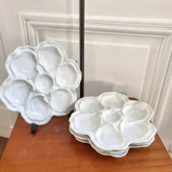 4 assiettes à huîtres porcelaine de Limoges