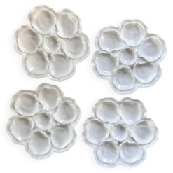 4 assiettes à huîtres porcelaine de Limoges