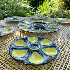 Assiettes à huîtres Quimper art de la table ou décoration murale