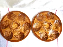 Assiettes à huîtres Sarreguemines, Assiettes Noël, assiettes fruits de mer