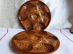 Assiettes à huîtres Sarreguemines, Assiettes Noël, assiettes fruits de mer