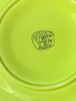 Assiettes à huîtres vert anis Niderviller 1960