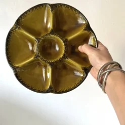 Assiettes à huîtres vintage en céramique de Gien