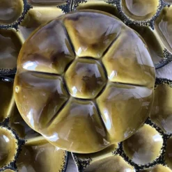 Assiettes à huîtres vintage en céramique de Gien