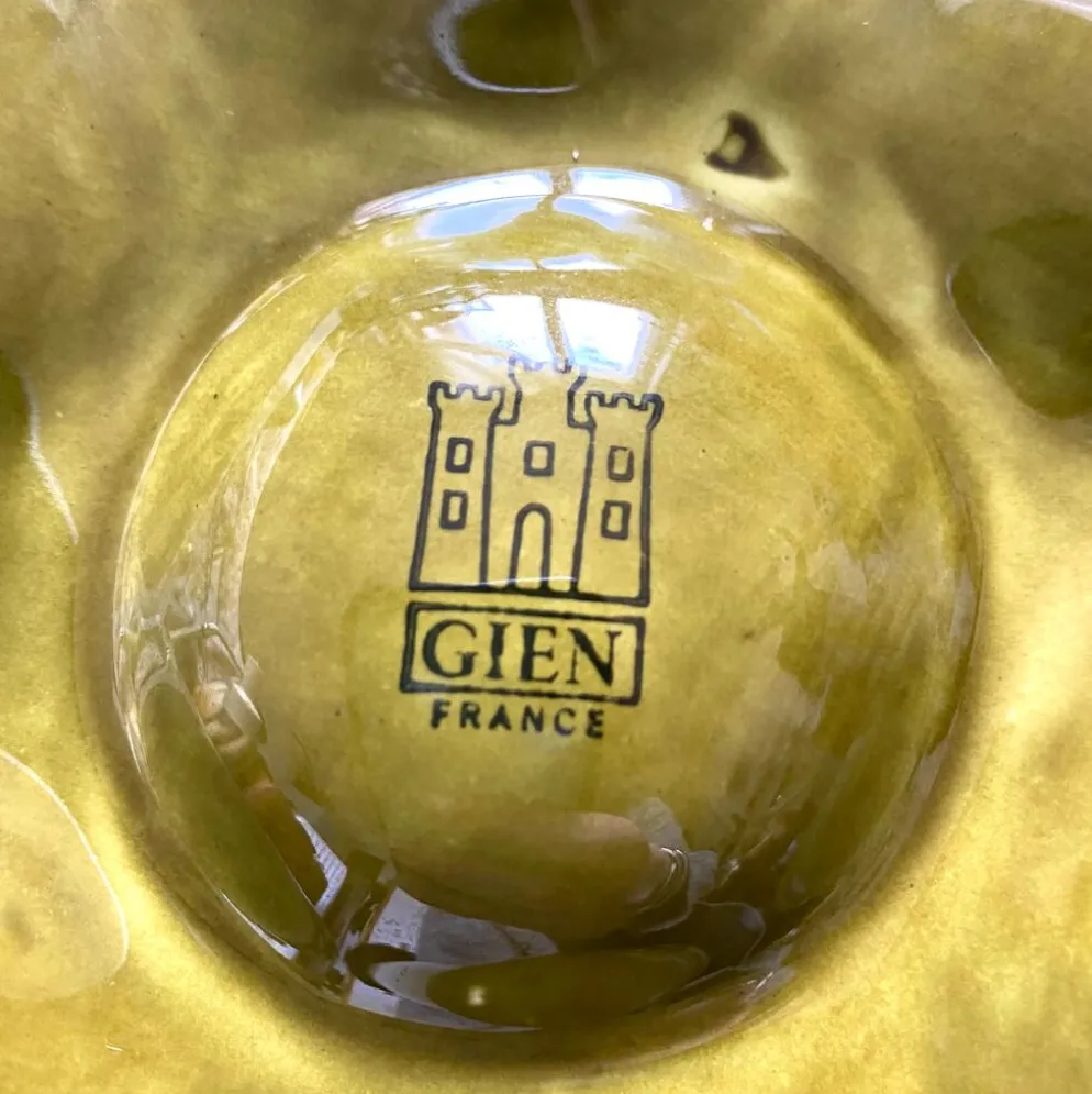Assiettes à huîtres vintage en céramique de Gien