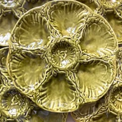 Assiettes à huîtres vintage en céramique de Gien