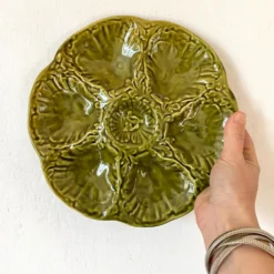 Assiettes à huîtres vintage en céramique de Gien