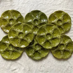 Assiettes à huîtres vintage en céramique de Gien