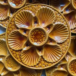 Assiettes à huîtres vintage en céramique x 12