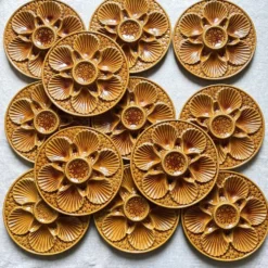 Assiettes à huîtres vintage en céramique x 12