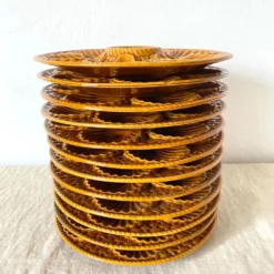 Assiettes à huîtres vintage en céramique x 12