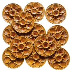 Assiettes à huîtres vintage en céramique x 12