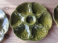 6 Assiettes à huîtres vintage en céramique de Gien