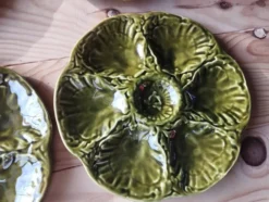 6 Assiettes à huîtres vintage en céramique de Gien