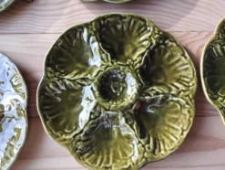 6 Assiettes à huîtres vintage en céramique de Gien