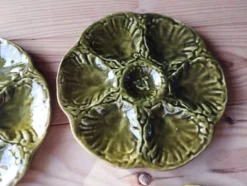 6 Assiettes à huîtres vintage en céramique de Gien