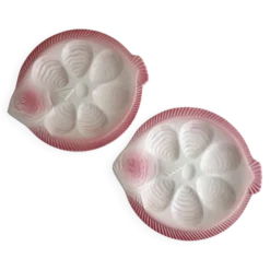 Assiettes à huîtres vintage forme limande