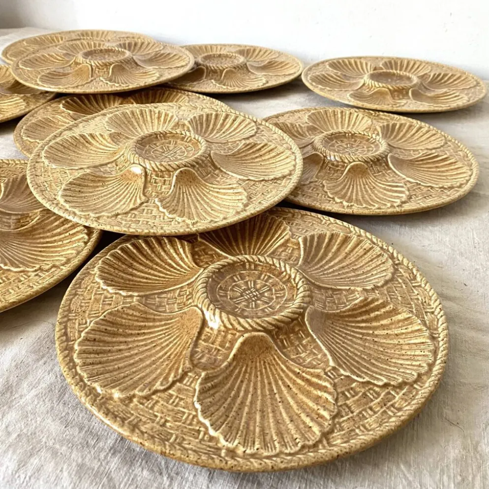 Assiettes à huîtres vintage Longchamp