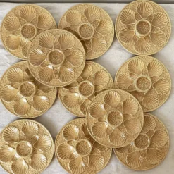 Assiettes à huîtres vintage Longchamp