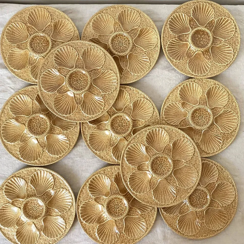 Assiettes à huîtres vintage Longchamp