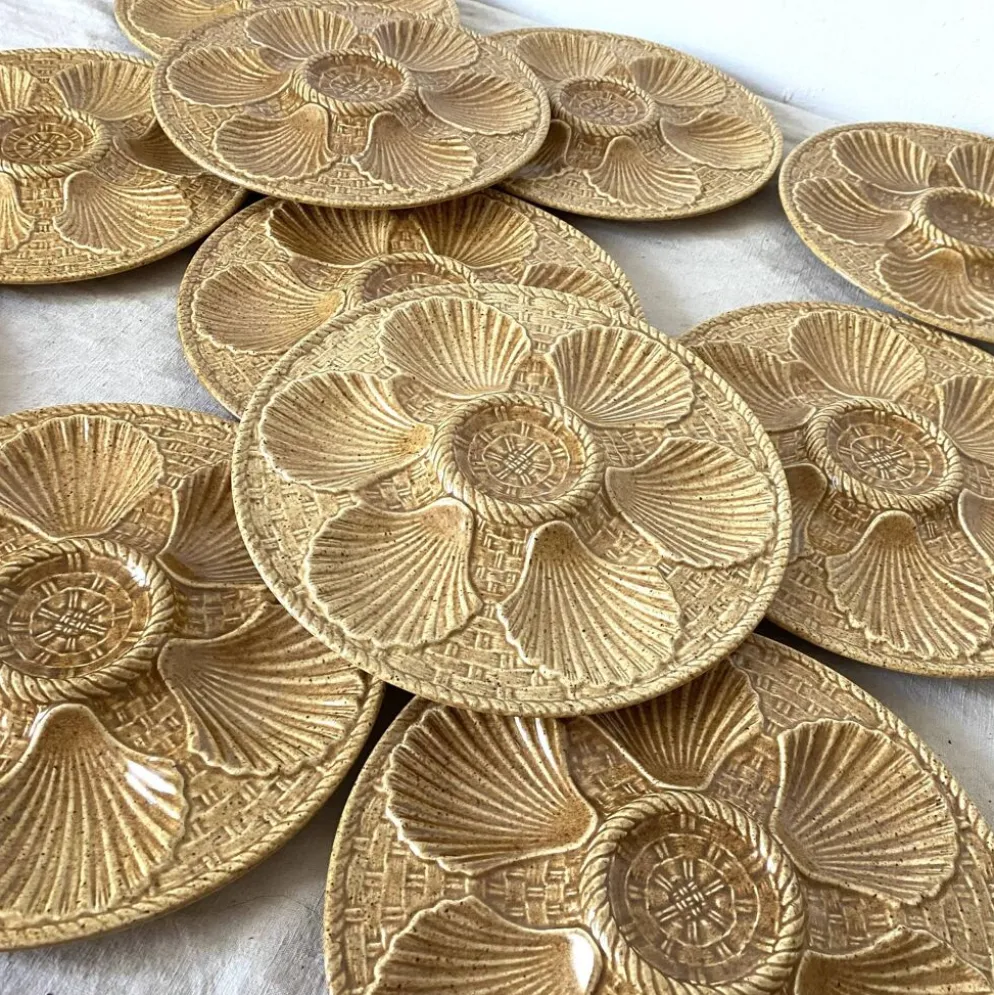 Assiettes à huîtres vintage Longchamp