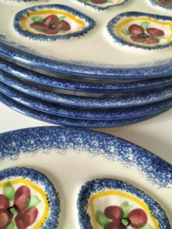 6 assiettes à huîtres vintage MBFA Pornic