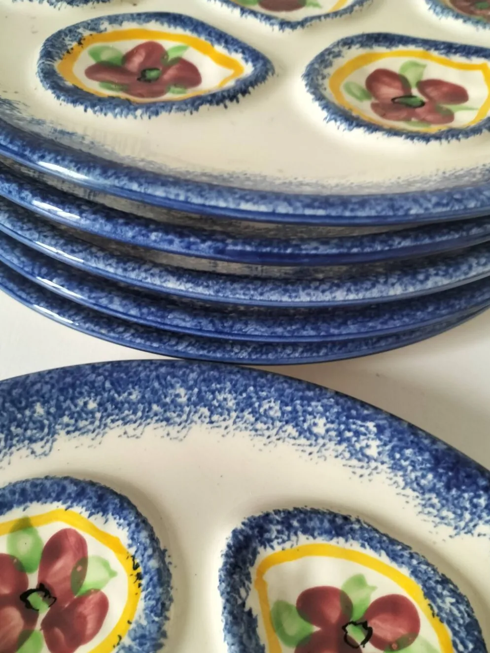 6 assiettes à huîtres vintage MBFA Pornic