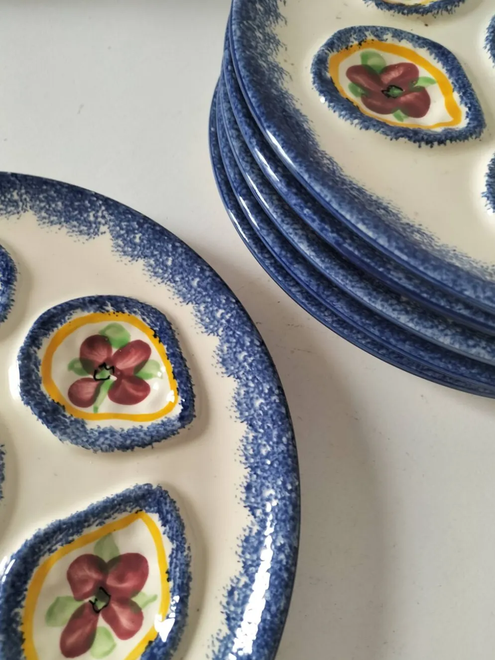 6 assiettes à huîtres vintage MBFA Pornic