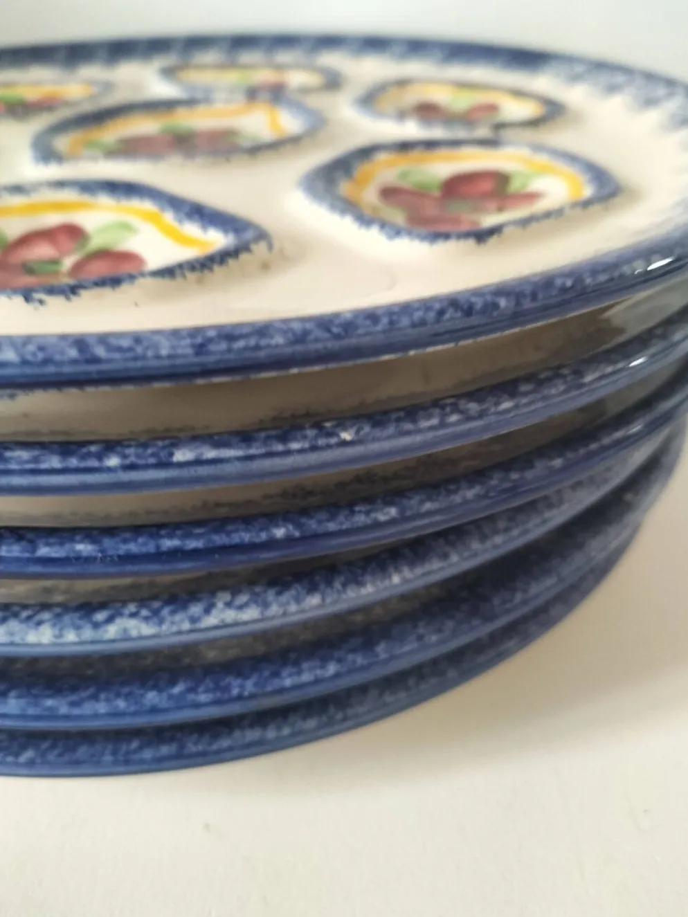 6 assiettes à huîtres vintage MBFA Pornic
