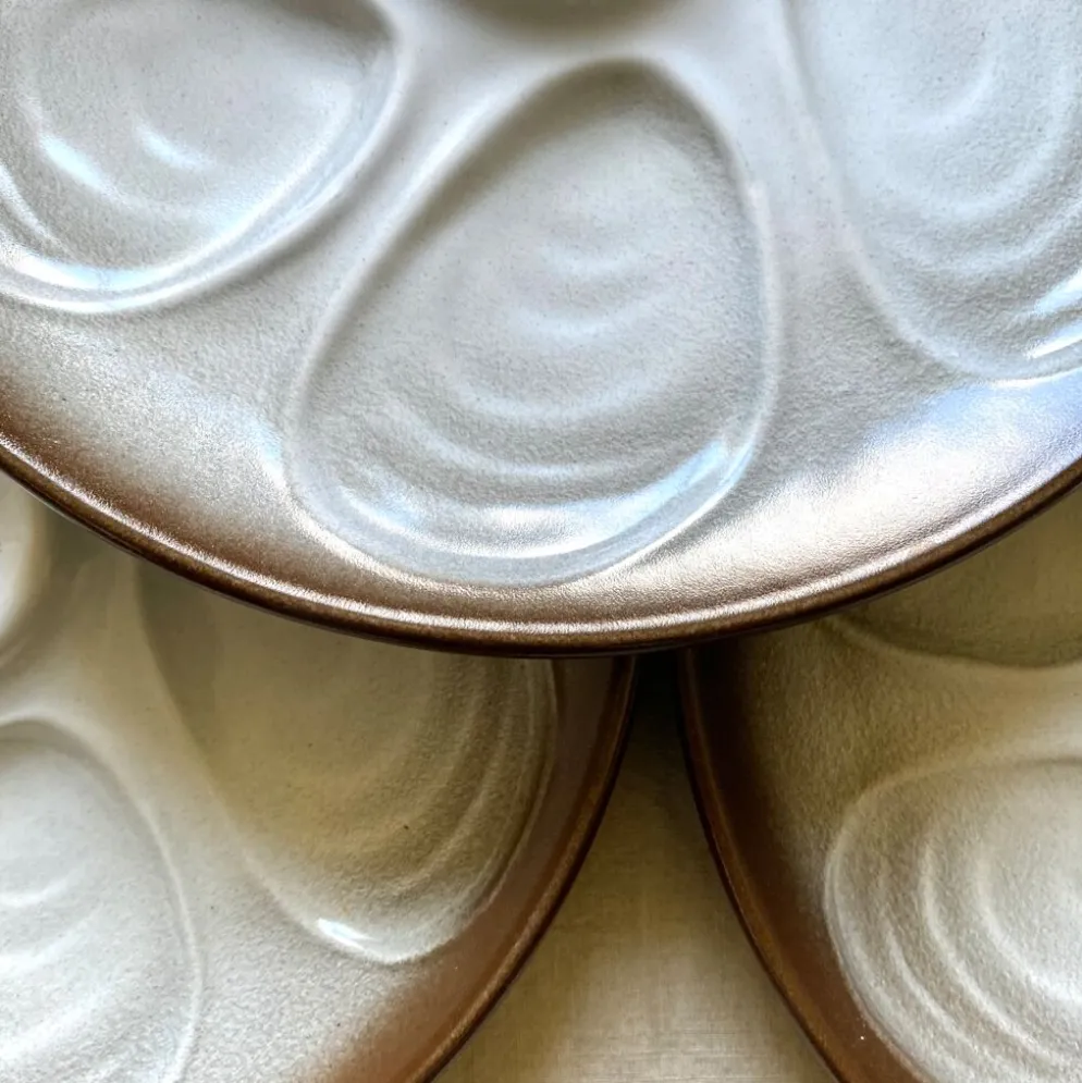 Assiettes à huîtres vintage salins France
