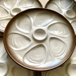 Assiettes à huîtres vintage salins France