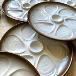 Assiettes à huîtres vintage salins France