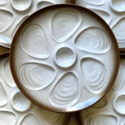 Assiettes à huîtres vintage salins France
