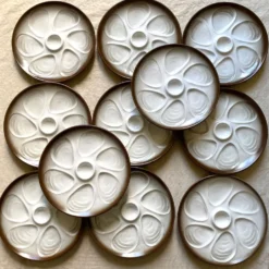 Assiettes à huîtres vintage salins France