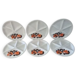 Assiettes Le Creuset pour fondue de 1970