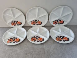 Assiettes Le Creuset pour fondue de 1970