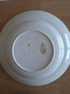 Assiettes Luneville damier ver et blanc 1910-1930