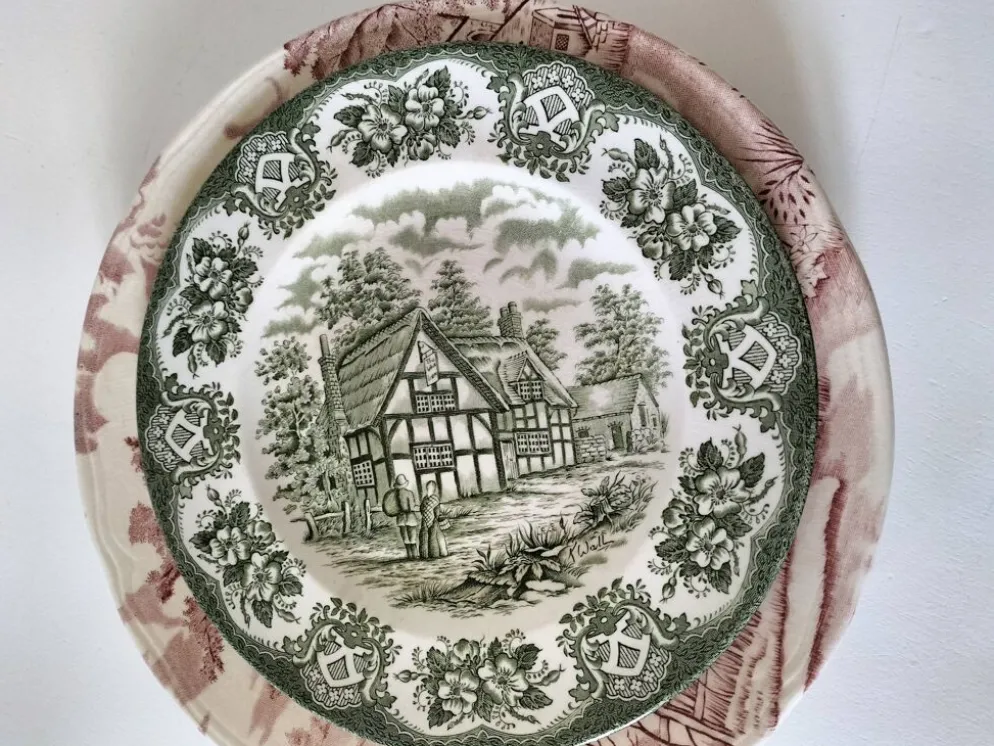 4 assiettes Lunéville & Ironstone – décor English Style