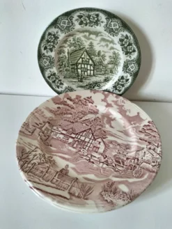 4 assiettes Lunéville & Ironstone – décor English Style