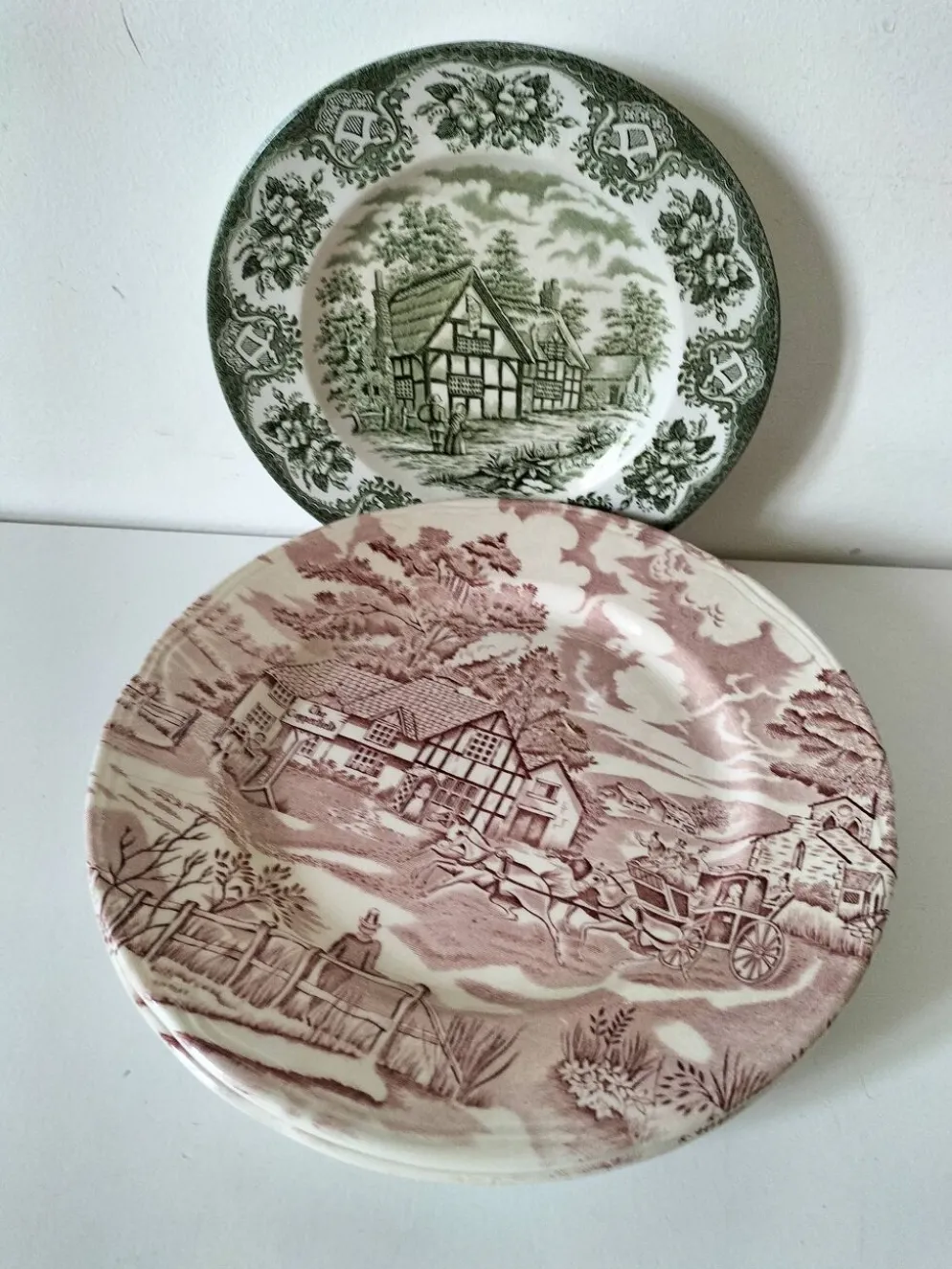 4 assiettes Lunéville & Ironstone – décor English Style