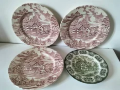 4 assiettes Lunéville & Ironstone – décor English Style