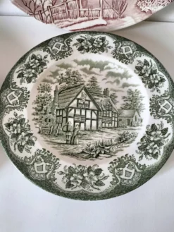 4 assiettes Lunéville & Ironstone – décor English Style