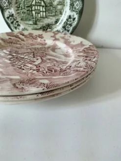 4 assiettes Lunéville & Ironstone – décor English Style