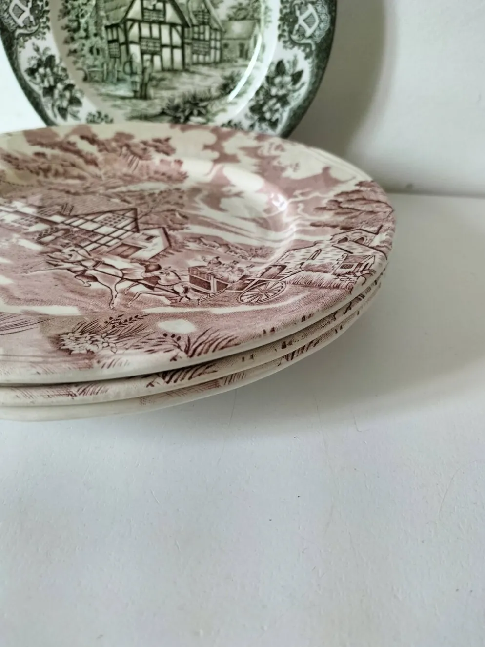 4 assiettes Lunéville & Ironstone – décor English Style