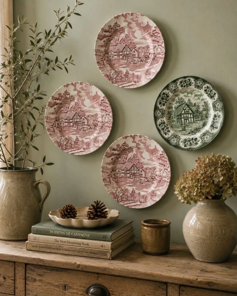 4 assiettes Lunéville & Ironstone – décor English Style