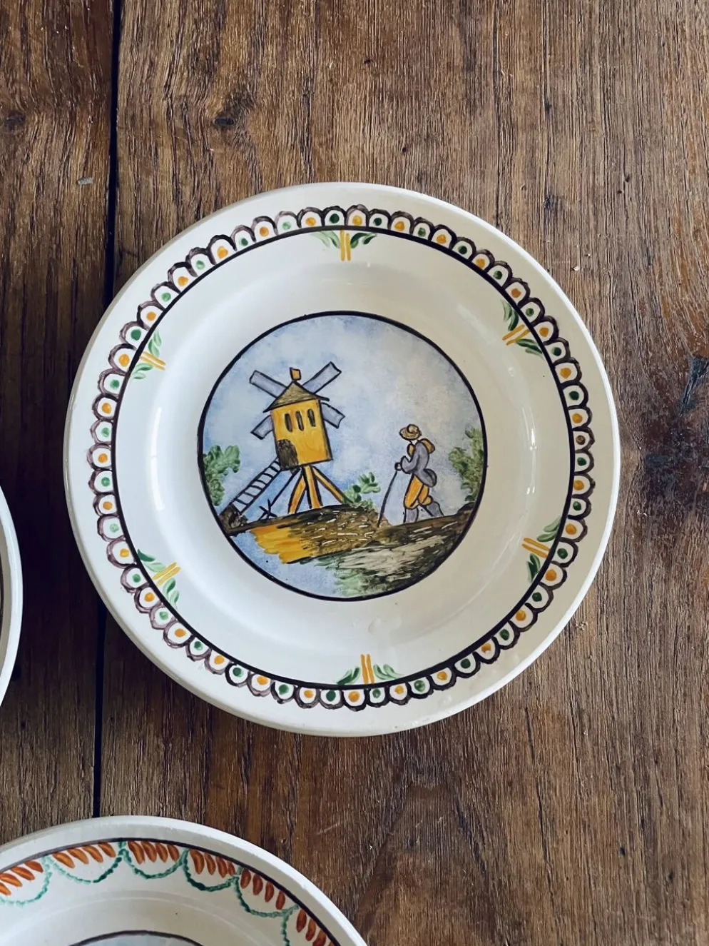 Assiettes 19ème Faïence populaire Moulin des Loups & Hamage