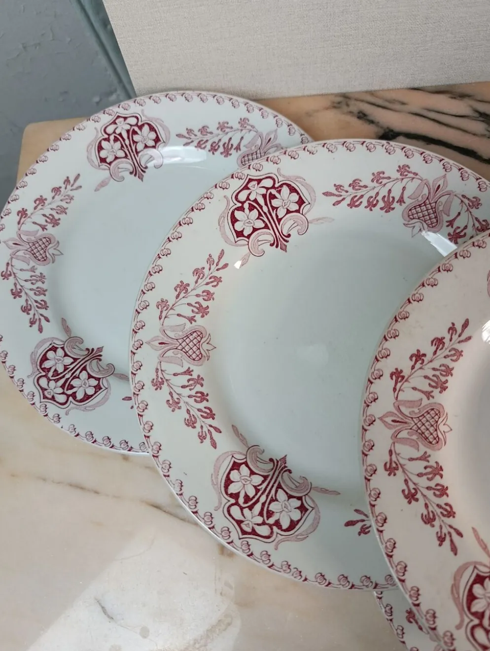 Assiettes plate Lunéville modèle Sébastopol Aux Lions de Faïence