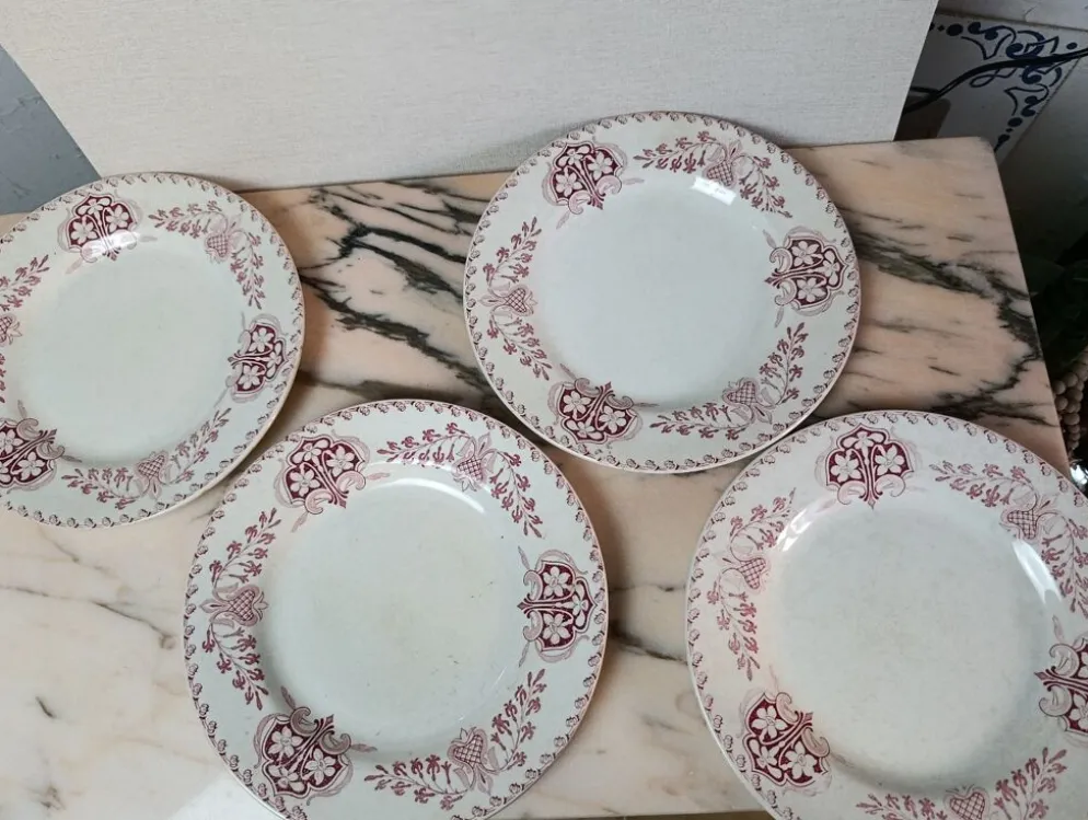 Assiettes plate Lunéville modèle Sébastopol Aux Lions de Faïence
