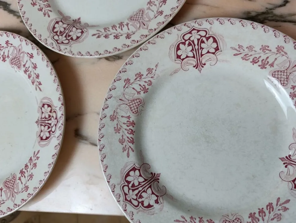Assiettes plate Lunéville modèle Sébastopol Aux Lions de Faïence